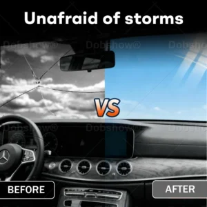 glass repair solution applied on windshield