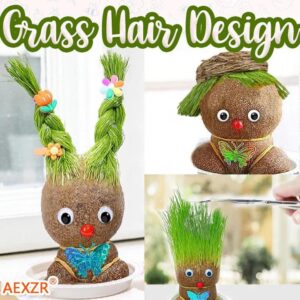 cute grass head doll