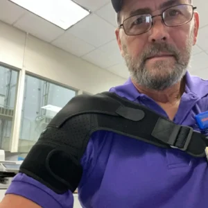 how to wear flexorafit brace for shoulder stability