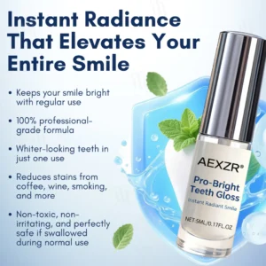 aexzr pro bright gloss before and after smile
