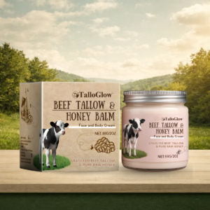 talloglow beef tallow and honey balm for skin results