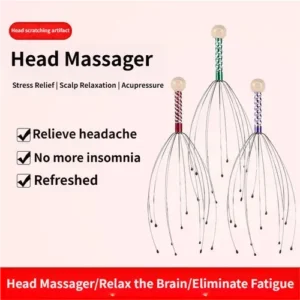 5PC Octopus Head Massager before and after use for tension