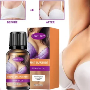 LOVILDS Bust Growth Oil before and after results on skin elasticity