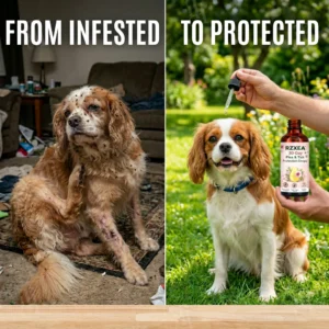 RZXEA Drops before and after results on pet flea infestation