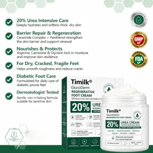Timilk GlucoDerm before and after results on dry foot patches