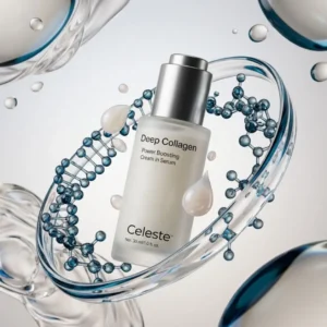 Celeste advanced Korean collagen elixir texture and bottle