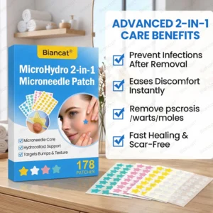 Biancat MicroHydro Patch before and after results on dry skin