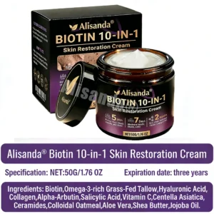 Advanced biotin cream by Alisanda for skin repair and firming