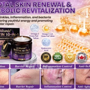 Alisanda Biotin 10-in-1 cream before and after skin texture results