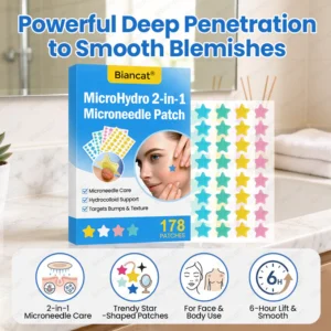 Advanced 2-in-1 microneedle technology patch by Biancat for fine lines