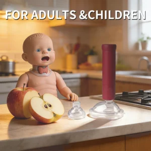 Anti-choking rescue device before and after emergency kit setup