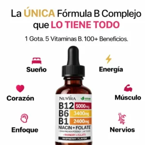 High-potency liquid B complex supplement by Nuvira for nerves