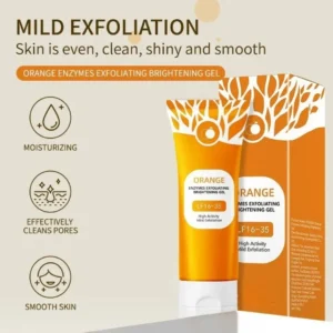 Brightening orange enzyme face scrub texture
