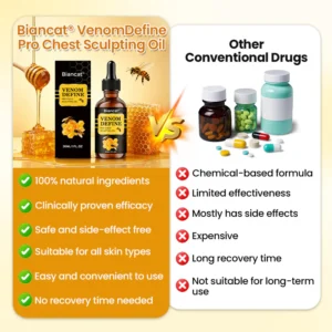 Advanced chest firming oil by Biancat for a more defined look