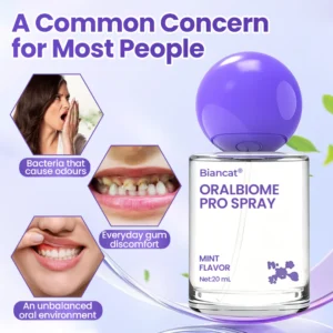 Probiotic oral spray by Biancat for balancing mouth microbiome