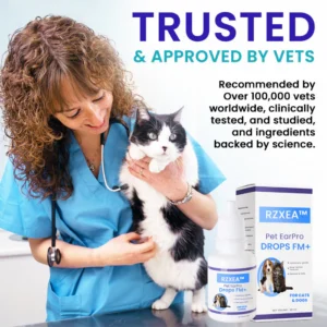 RZXEA™ Pet EarPro Drops FM+ premium dropper bottle for pets