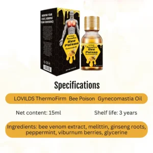 LOVILDS ThermoFirm Bee Poison Gynecomastia Oil for chest firming