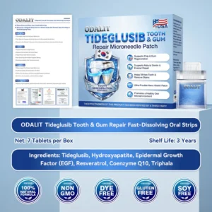 Tideglusib oral strips before and after cavity and gum health
