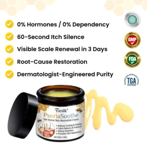Natural bee venom skin restoration cream by Timilk for eczema