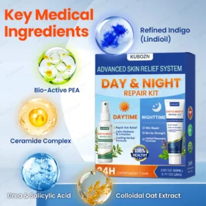 Night Repair System before and after results for skin plaques