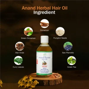Organic herbal hair oil bottle with dropper