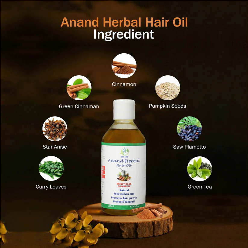 Organic herbal hair oil bottle with dropper