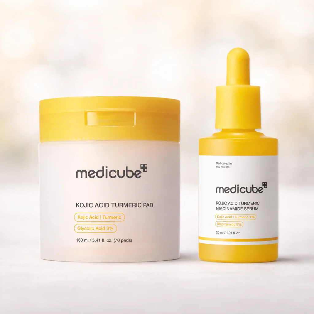 Effective brightening duo with kojic acid and turmeric