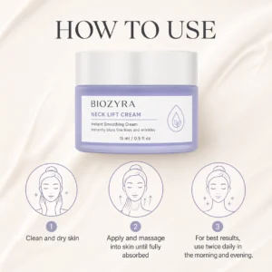 Biozyra Neck Lift Cream before and after results on jawline