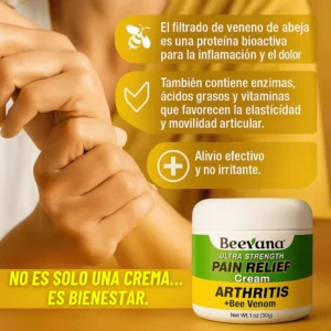 Natural effect pain relief cream by Beevana with bee venom