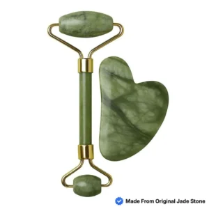 Authentic green jade facial massage set for puffiness relief