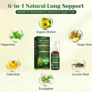 Natural Mullein extract lung detox spray by Seurico for breathing support