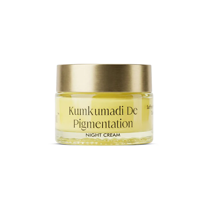 Kumkumadi de-pigmentation night cream jar
