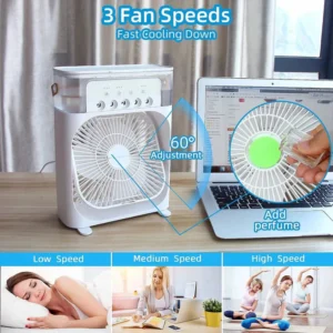 Quiet personal air cooler fan for sleep comfort