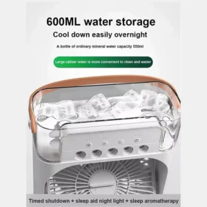 Portable mini evaporative air cooler for bedroom