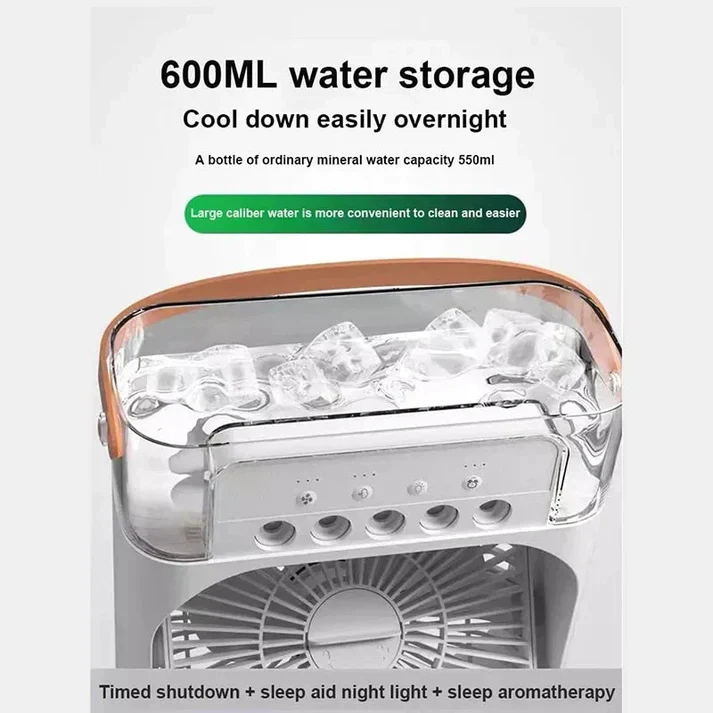 Portable mini evaporative air cooler for bedroom