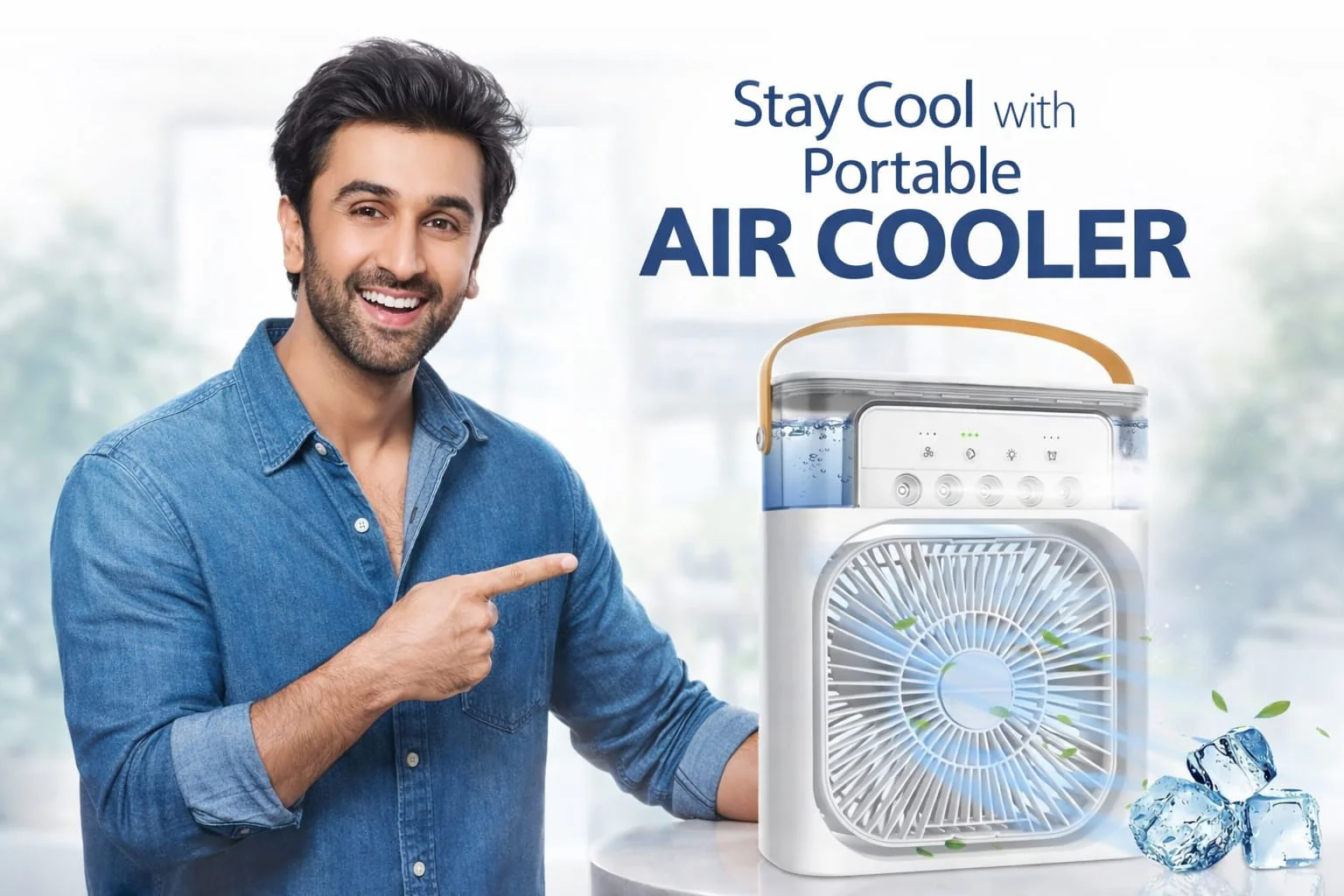 Personal air cooler fan for desk and office