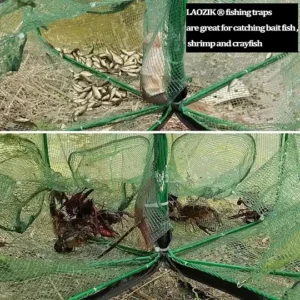 Reinforced portable fishing trap by LAOZIK with automatic folding