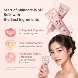 Anti-aging sunscreen with collagen by Luvella for firm skin