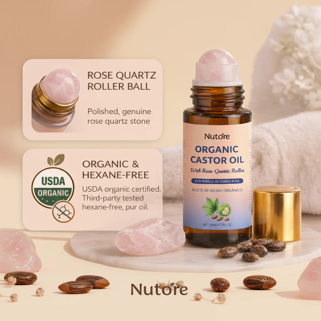 Organic castor oil for thicker eyebrows Nutore