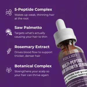 Multi-Peptide Hair Serum before and after results on hair volume