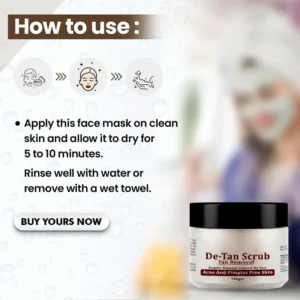 Natural tan removal mask for evening out dark skin patches
