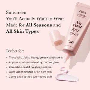 Collagen-infused daily sunscreen by Folira for youthful skin