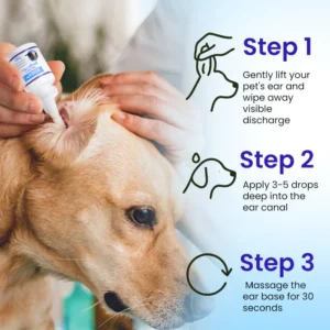 RZXEA Pet EarPro Drops before and after results on ear redness