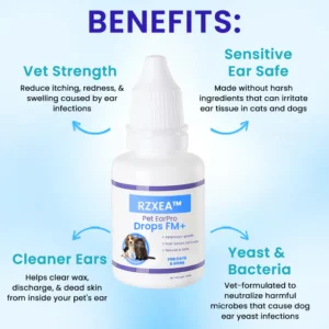 RZXEA™ Pet EarPro Drops FM+ for dog ear infection relief