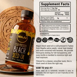 Maju's Black Seed Oil before and after results on hair growth