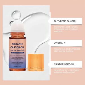 Organic Golden Castor Oil Roll-On premium 10ml portable tube