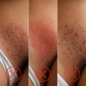 Velmira before and after results on stubborn ingrown hairs