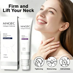 massage neck cream with soothing roller applicator
